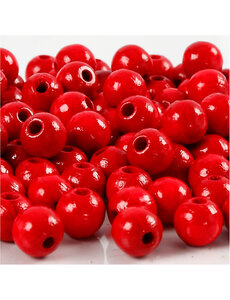 Creativ Company Houten Kralen, d 8 mm, gatgrootte 2 mm, rood, 15 gr/ 1 doos