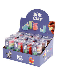 Silk Clay Silk Clay®, neon kleuren, standaardkleuren, 12 set/ 1 doos