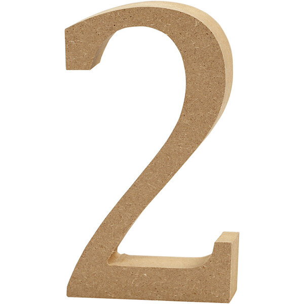 Creativ Company Cijfer, 2, H: 13 cm, dikte 2 cm, 1 stuk