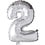 Creativ Company Folieballon , 2, H: 41 cm, zilver, 1 stuk