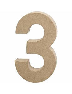  Cijfer, 3, H: 20,2 cm, B: 11,8 cm, dikte 2,5 cm, 1 stuk