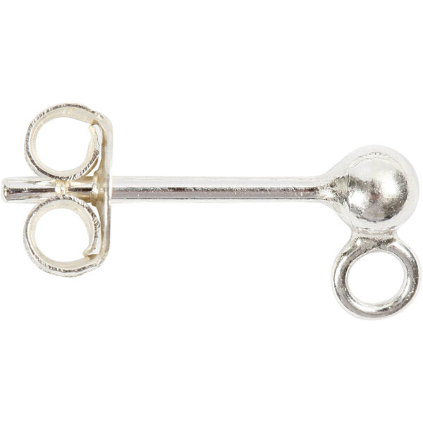 Creativ Company Oorsteker, L: 13 mm, zilver, 10 stuk/ 1 doos
