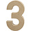 Cijfer, 3, H: 20,2 cm, B: 11,8 cm, dikte 2,5 cm, 1 stuk
