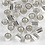 Knijpkralen, d 2 mm, zilver, 50 stuk/ 1 doos