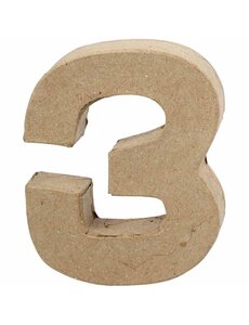 Creativ Company Cijfer, 3, H: 10 cm, B: 8 cm, dikte 1,7 cm, 1 stuk