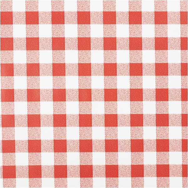 Wasdoek, ruit, B: 140 cm, rood, wit, 20 m/ 1 rol