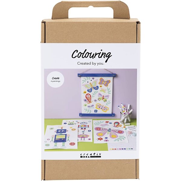 Creativ Company Hobbyset Kleuren, Vlinder en robot, vrolijke kleuren, 1 doos