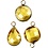 Sieradenhanger, H: 15-20 mm, gatgrootte 2 mm, geel, 1 doos