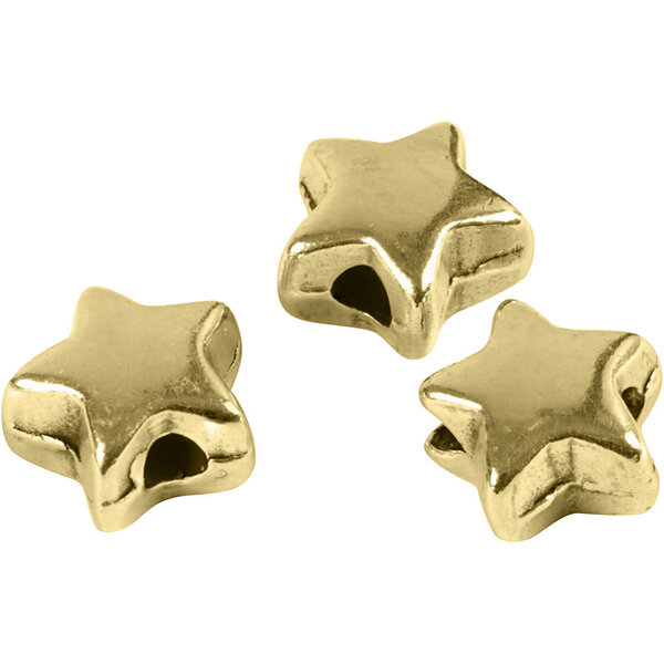 Creativ Company Spacer kralen, afm 5,5x5,5 mm, gatgrootte 1 mm, verguld, 3 stuk/ 1 doos