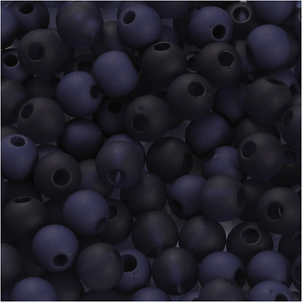Creativ Company Plastic Kralen, d 6 mm, gatgrootte 2 mm, blauw, 40 gr/ 1 doos