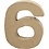 Creativ Company Cijfer, 6, H: 10 cm, B: 8,2 cm, dikte 1,7 cm, 1 stuk