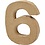 Creativ Company Cijfer, 6, H: 10 cm, B: 8,2 cm, dikte 1,7 cm, 1 stuk