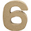 Creativ Company Cijfer, 6, H: 10 cm, B: 8,2 cm, dikte 1,7 cm, 1 stuk