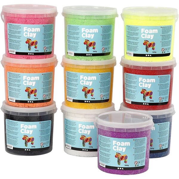 Foam Clay Foam Clay®, diverse kleuren, 10x560 gr/ 1 doos