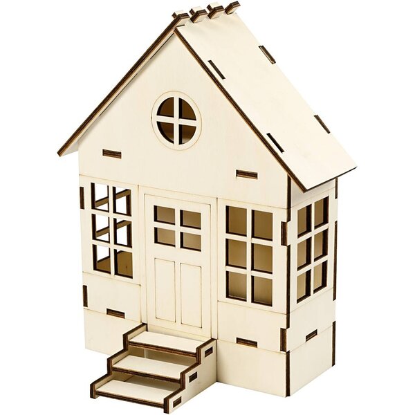 Creativ Company Huis, H: 24 cm, D: 6(12,5) cm, B: 19 cm, 1 stuk