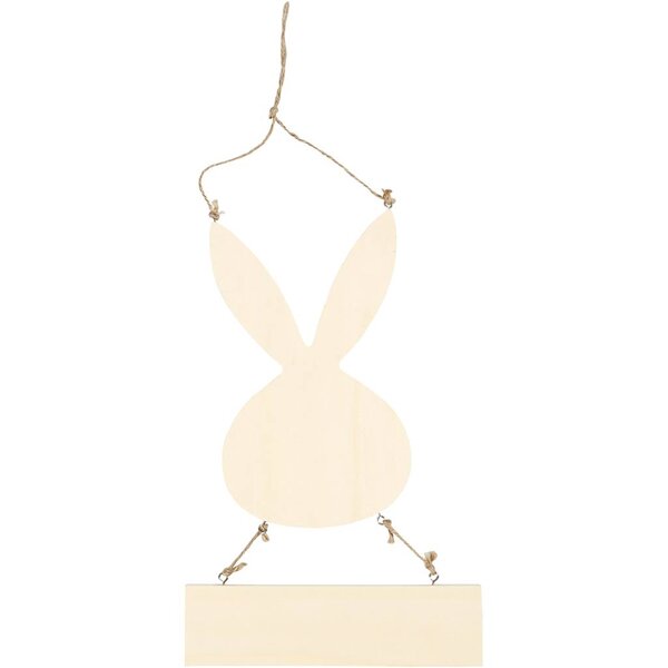 Creativ Company Konijn met bord, H: 29,5 cm, B: 19,2 cm, 1 stuk