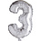 Creativ Company Folieballon , 3, H: 41 cm, zilver, 1 stuk