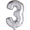 Creativ Company Folieballon , 3, H: 41 cm, zilver, 1 stuk