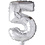 Creativ Company Folieballon , 5, H: 41 cm, zilver, 1 stuk
