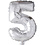 Creativ Company Folieballon , 5, H: 41 cm, zilver, 1 stuk