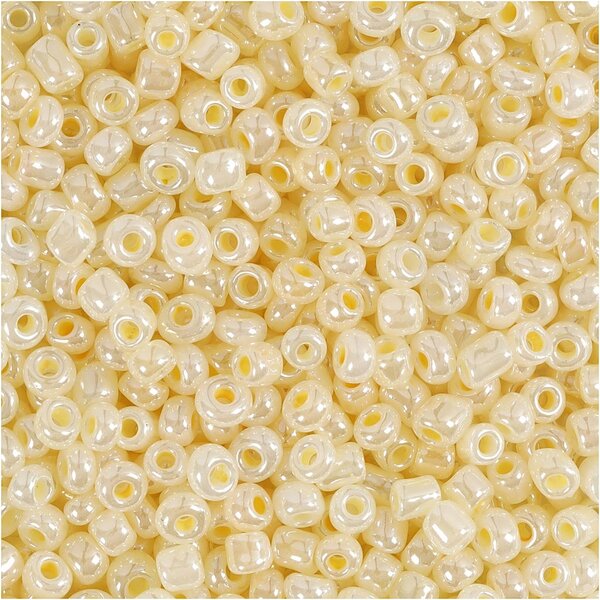 Rocailles, d 3 mm, afm 8/0, gatgrootte 0,6-1,0 mm, ivoor, 500 gr/ 1 doos
