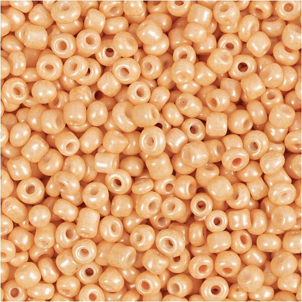 Creativ Company Rocailles, d 3 mm, afm 8/0, gatgrootte 0,6-1,0 mm, peach, 25 gr/ 1 doos