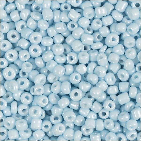 Creativ Company Rocailles, d 3 mm, afm 8/0, gatgrootte 0,6-1,0 mm, lichtblauw, 25 gr/ 1 doos