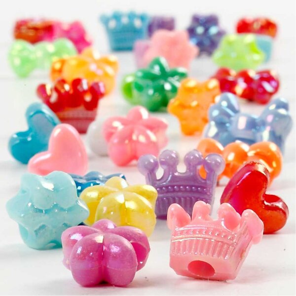 Creativ Company Figuur Kralen, d 10 mm, gatgrootte 3 mm, 65 gr, 125 ml/ 1 doos