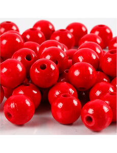 Creativ Company Houten Kralen, d 12 mm, gatgrootte 3 mm, rood, 22 gr/ 1 doos
