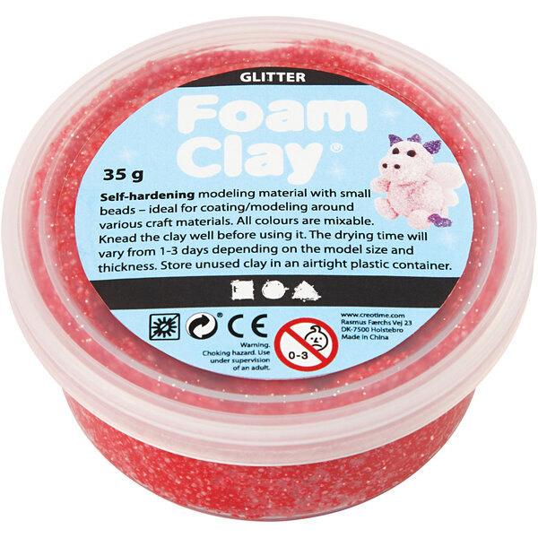 Foam Clay Foam Clay®, glitter, rood, 35 gr/ 1 Doosje