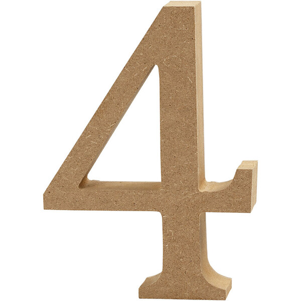 Creativ Company Cijfer, 4, H: 8 cm, dikte 1,5 cm, 1 stuk