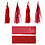 Tassels, afm 12x35 cm, 14 gr, wijnrood/rood, 12 stuk/ 1 doos