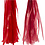 Tassels, afm 12x35 cm, 14 gr, wijnrood/rood, 12 stuk/ 1 doos