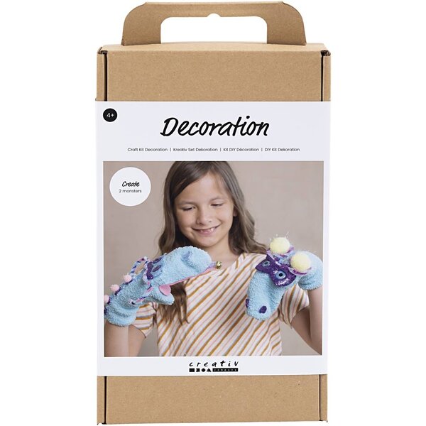 Creativ Company Hobbyset Decoratie, Sokkenmonster, diverse kleuren, 1 doos