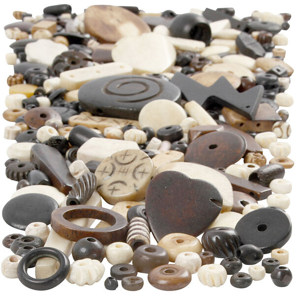 Creativ Company Natuurlijke mix, afm 5-30 mm, gatgrootte 1-2 mm, 300 gr/ 1 doos