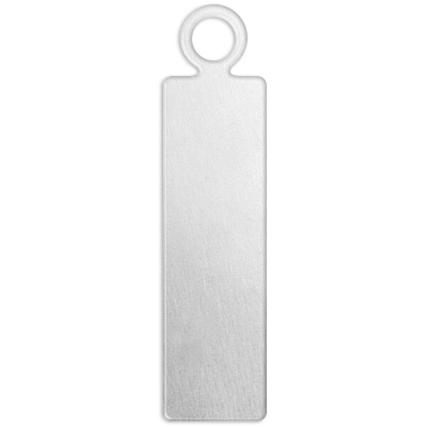 ImpressArt Metalen label, langwerpig, afm 20x5 mm, gatgrootte 1,9 mm, dikte 1,3 mm, aluminium, 20 stuk/ 1 doos