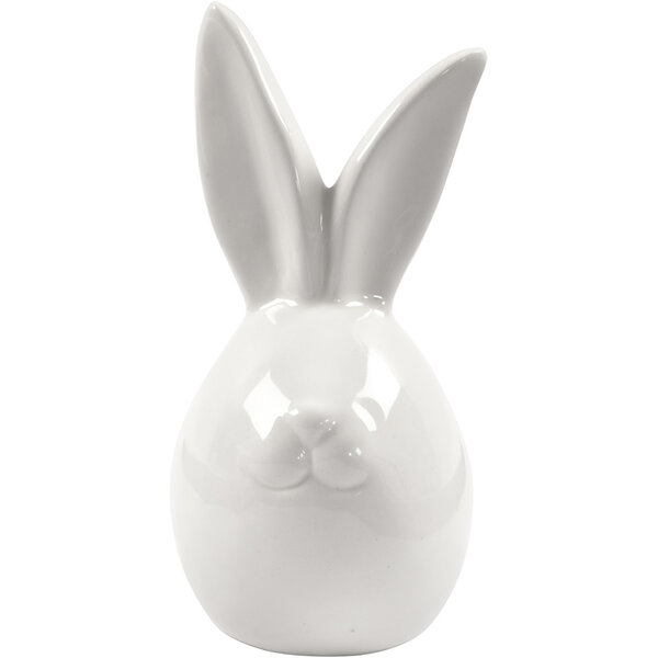 Creativ Company Konijn , H: 11,4 cm, d 5,5 cm, wit, 12 stuk/ 1 doos