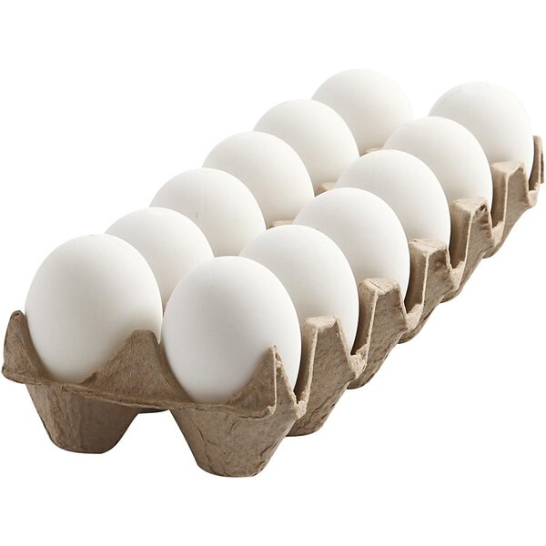 Creativ Company Eieren, H: 6 cm, wit, 12 stuk/ 1 doos