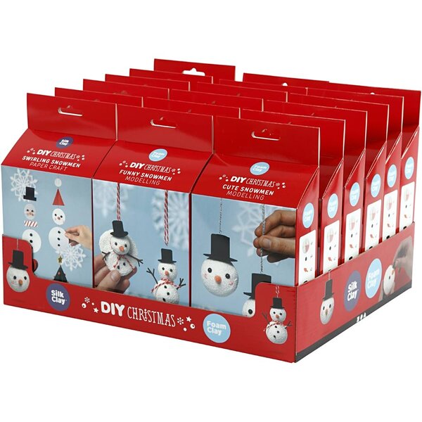 Silk Clay Schattige en grappige sneeuwpoppen, 18 set/ 1 doos