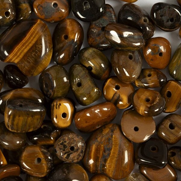 Creativ Company Kristallen kralen, Tijgeroog, d 7-12 mm, gatgrootte 1 mm, bruin, 63 stuk/ 1 doos
