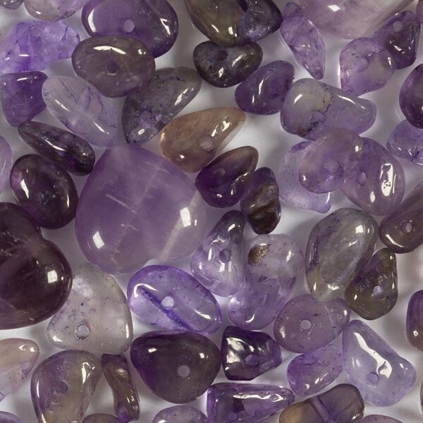 Creativ Company Kristallen kralen, Amethist, d 7-12 mm, gatgrootte 1 mm, paars, 63 stuk/ 1 doos