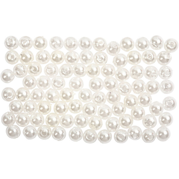 Creativ Company Waskralen, d 4 mm, gatgrootte 0,7 mm, parelmoer, 150 stuk/ 1 doos