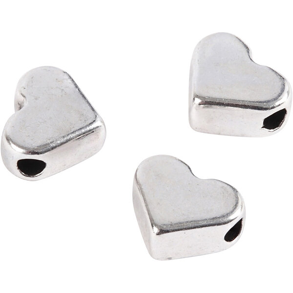 Creativ Company Space kralen, afm 5,5x7 mm, gatgrootte 1 mm, verzilverd, 3 stuk/ 1 doos