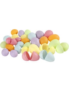 Creativ Company Eieren, H: 4,5+6 cm, d 3+4 cm, pastelkleuren, 180 stuk/ 1 doos