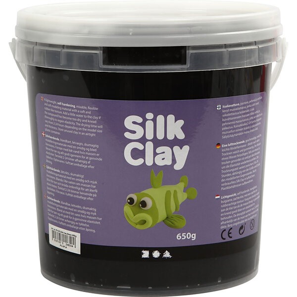 Silk Clay Silk Clay®, zwart, 650 gr/ 1 emmer
