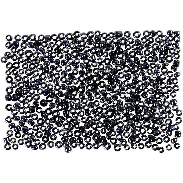 Creativ Company Rocailles, d 1,7 mm, afm 15/0, gatgrootte 0,5-0,8 mm, donkergrijs, 500 gr/ 1 zak