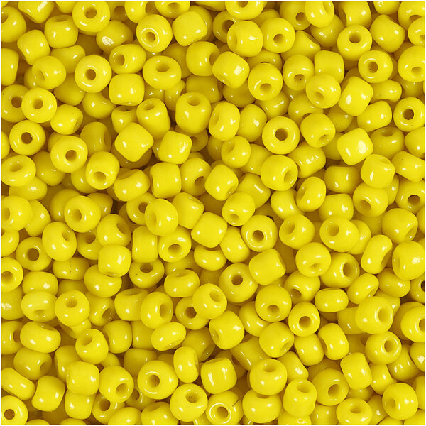 Creativ Company Rocailles, d 3 mm, afm 8/0, gatgrootte 0,6-1,0 mm, geel, 25 gr/ 1 doos