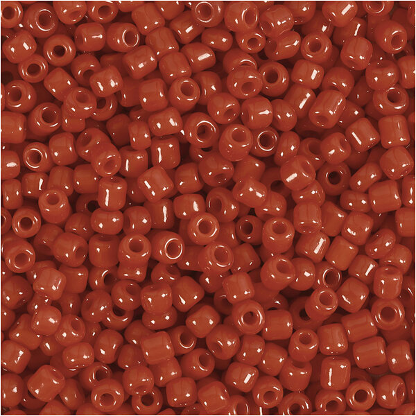 Creativ Company Rocailles, d 3 mm, afm 8/0, gatgrootte 0,6-1,0 mm, donkerrood, 25 gr/ 1 doos