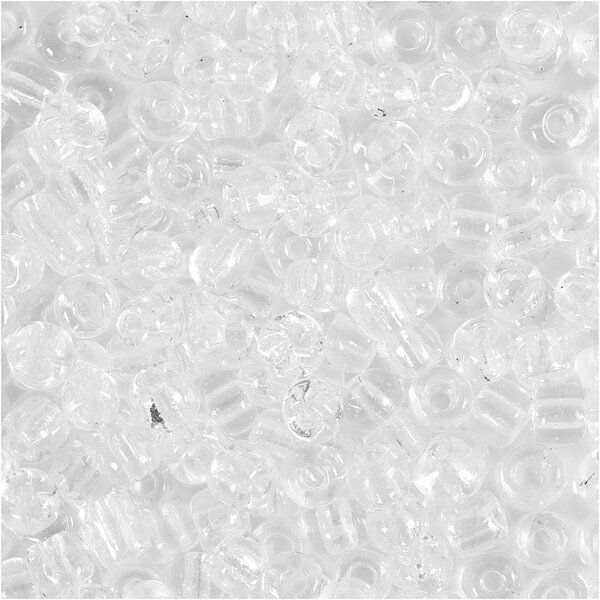 Creativ Company Rocailles, d 4 mm, afm 6/0, gatgrootte 0,9-1,2 mm, helder, 25 gr/ 1 doos