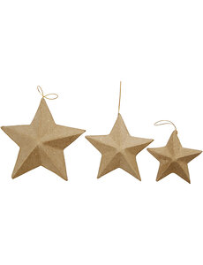 Creativ Company Sterren, d 7,5+10+12,5 cm, 6 stuk/ 1 doos